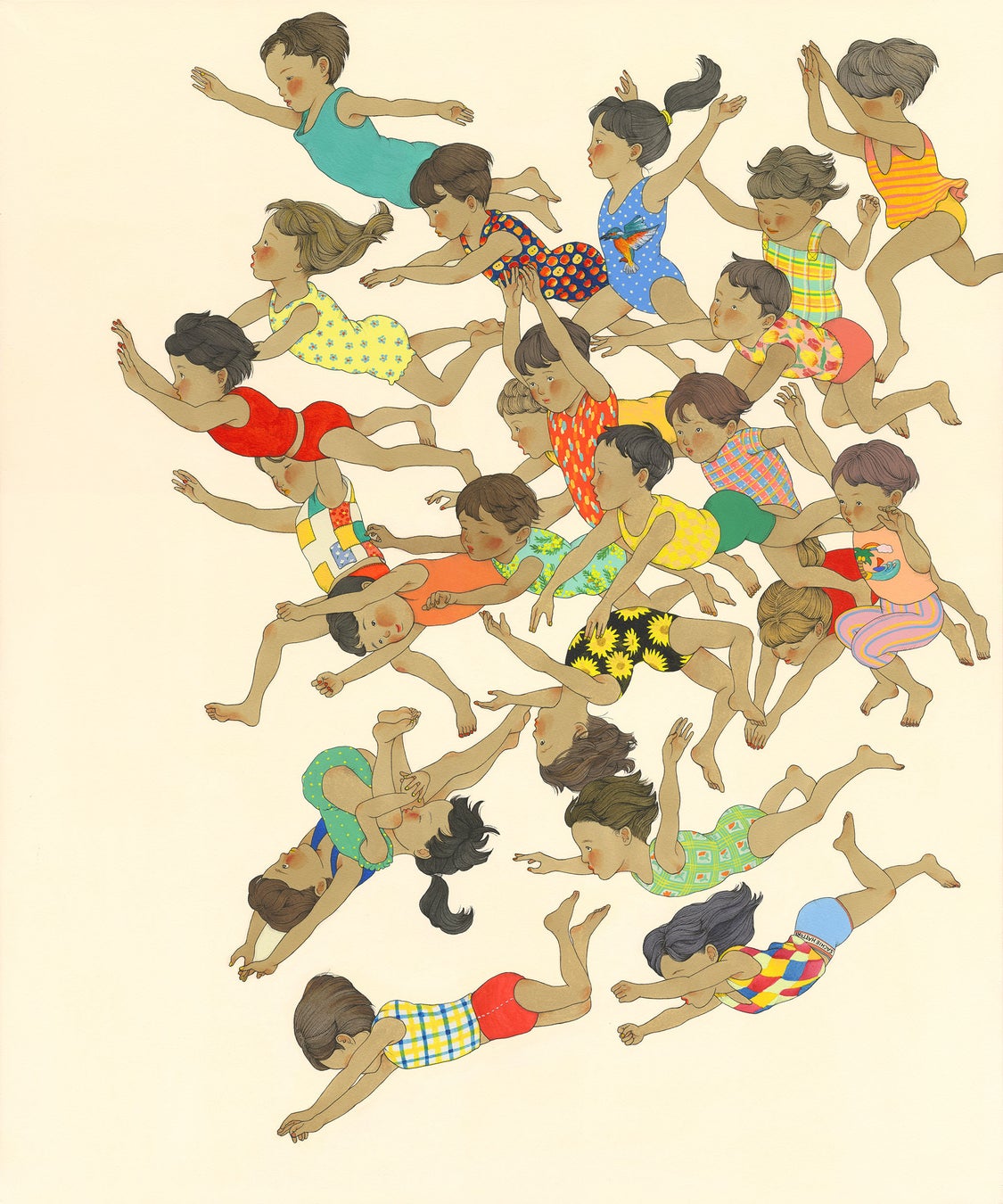 フランスで絵本作家としてデビューした、はっとりさちえの絵画展 あの子のスキップがきこえる を開催のサブ画像6_「ママ心配しても無駄」F20　原画　880,000円（税込）