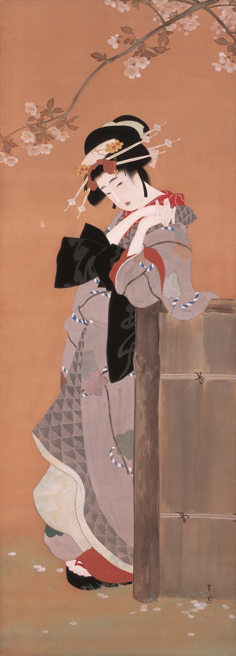 【リーガロイヤルホテル（大阪）】大阪中之島美術館 大阪で活躍した女性画家たちの軌跡をたどる展覧会とコラボレーション オリジナルカクテル『桜梅桃李』～自分らしく生きて～を販売のサブ画像2_島成園《桜花美人》 大正12年（1923）頃  木原文庫