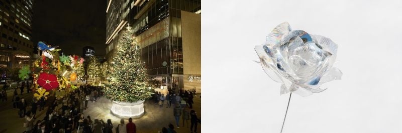 ＜千代田区・東京ガーデンテラス紀尾井町：冬のイベント情報＞光のアートスタジオEMISSIONとコラボレーションしたクリスマスツリーが登場！『KIOI WINTER '23/'24』を開催！のサブ画像1_クリスマスツリー「KIOI ENCHANTED TREE」と冬にしか咲かないバラ「PRISM ROSE」