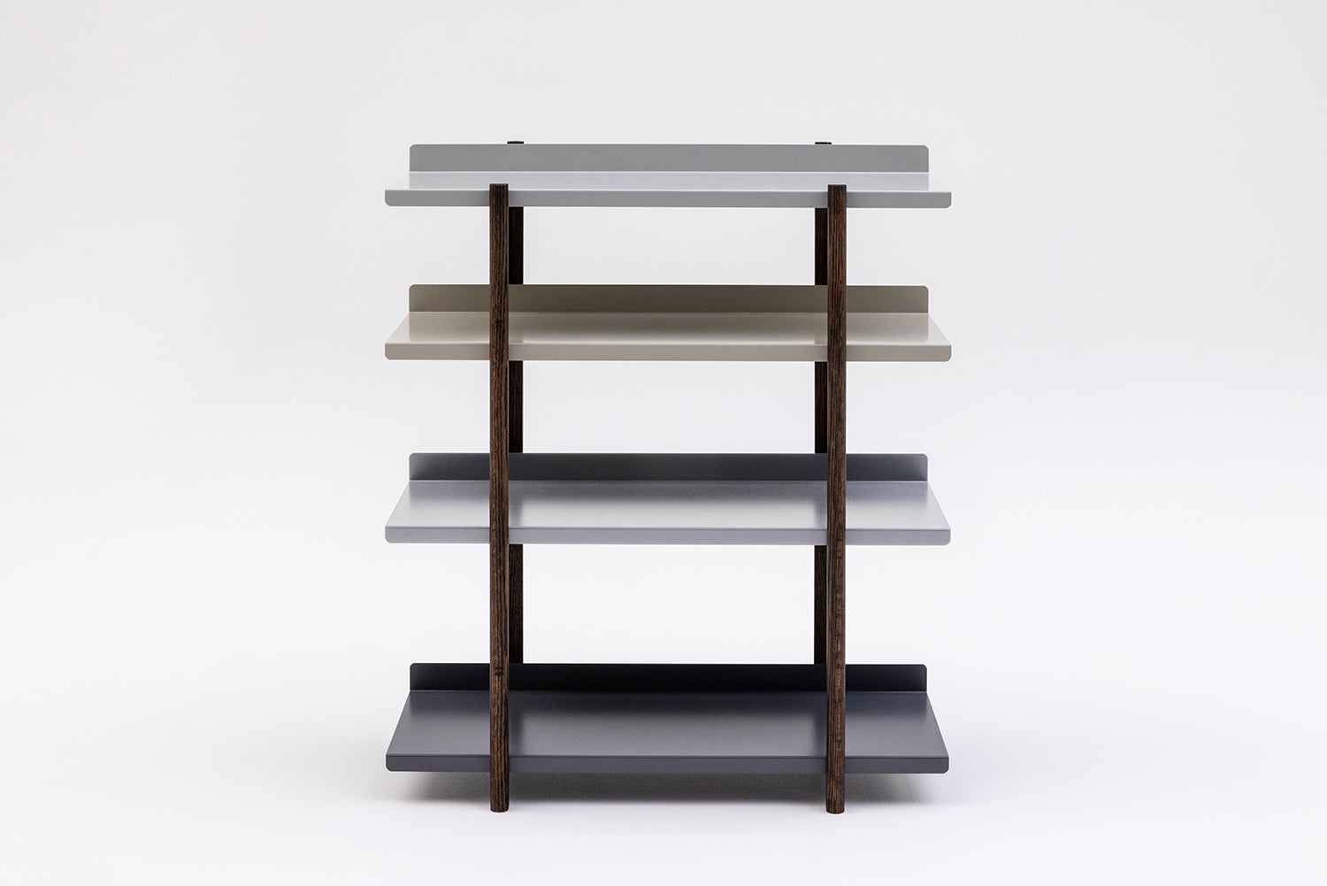 芦沢啓治氏デザイン『MARGE SHELF』の新商品が、アート感覚のインテリアを展開するブランド「DUENDE」より発売！のサブ画像5_MARGE SHELF 4 OIL STAIN FINISH　LIGHT GREY, LIGHT GREY, BEIGE, DARK GREY (LLBD)