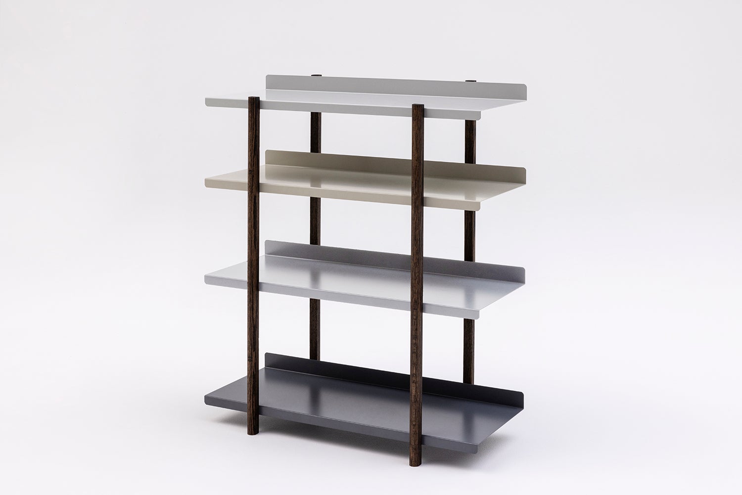 芦沢啓治氏デザイン『MARGE SHELF』の新商品が、アート感覚のインテリアを展開するブランド「DUENDE」より発売！のサブ画像6_MARGE SHELF 4 OIL STAIN FINISH　LIGHT GREY, LIGHT GREY, BEIGE, DARK GREY (LLBD)