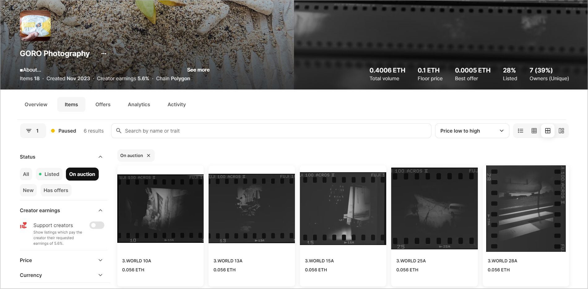 リアルワールド・アセット（RWA）/ NFTを通じて所有とアートの関係性を構築！ GORO ISHIHATA写真展「POW!」を2023年12月８日（金）～10日（日）に東京・押上で開催！のサブ画像4_GORO Photography（Opensea）