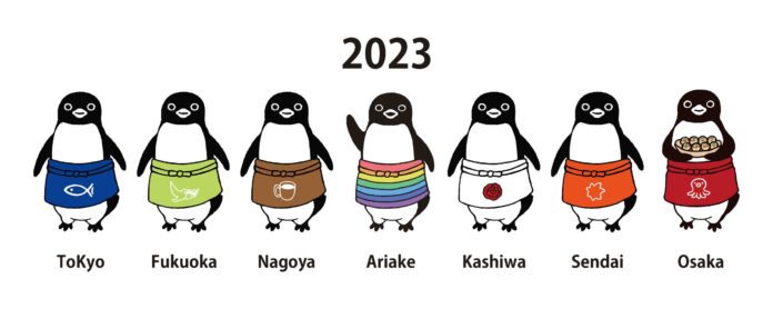 東京・有明のギャラリーに、人気イラストレーター坂崎千春が描くペンギンが大集合！イヤーグッズも登場し、2023年最後の展覧会を開催中のメイン画像