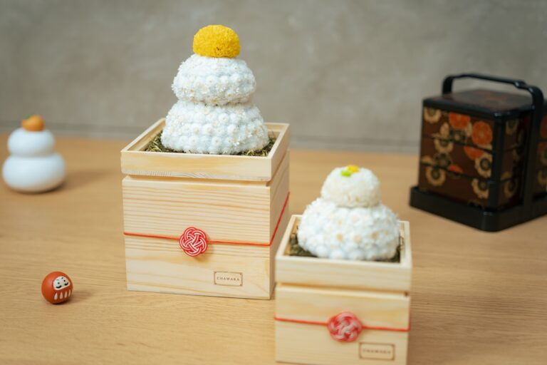 【SDGsな宇治茶の鏡餅でお正月!!】宇治の名産、宇治茶を捨てないにコミット!!宇治茶を植物として楽しむ茶和花の新商品、《宇治茶とお花の鏡餅》でSDGsなお正月!!12月発売開始。のメイン画像