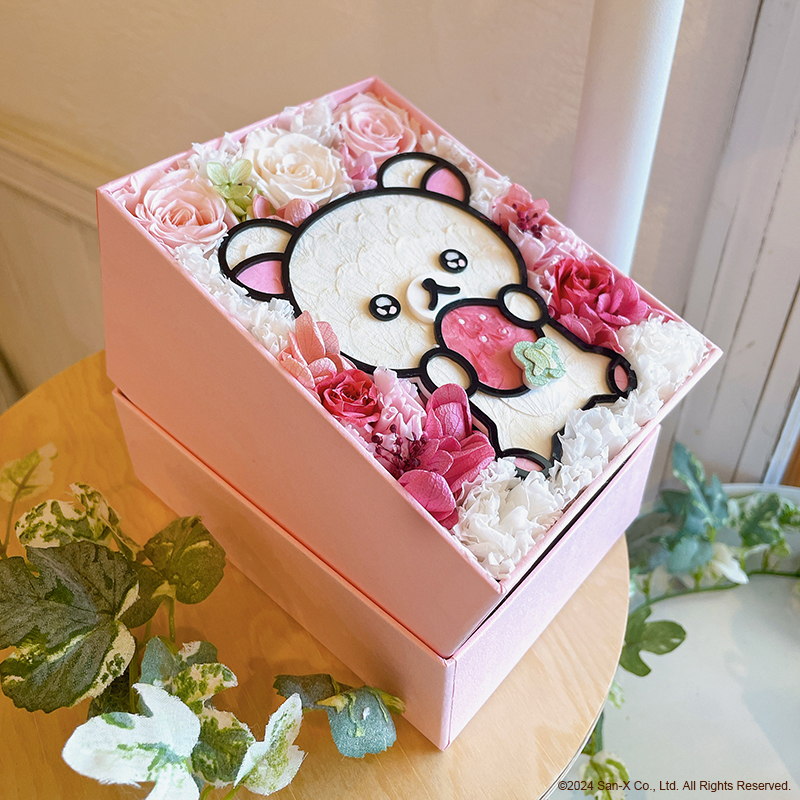 コリラックマ好きママへの母の日ギフトに！コリラックマの20周年を記念して、かわいいコリラックマをお花で描いた「コリラックマのいちごないちにち フラワーBOX」。のサブ画像3