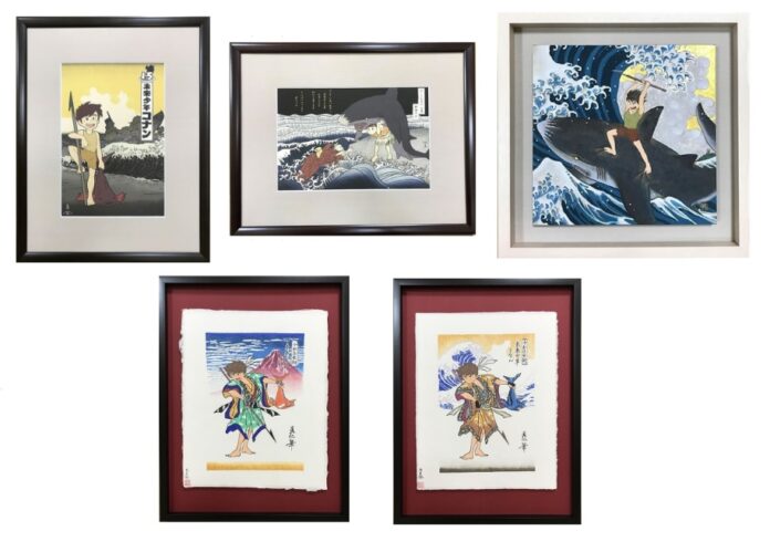 未来少年コナンが浮世絵の世界で新たなる冒険！『越前和紙で紡ぐ 未来少年コナンと世界名作劇場』で好評を博した浮世絵5作品がいよいよオンラインショップでも販売開始！のメイン画像