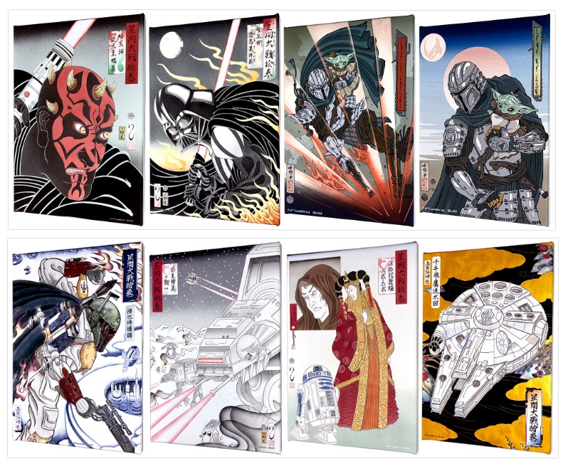 スター・ウォーズ大特集！！『星間大戦絵巻』の浮世絵木版画とファブリックボードが版三 浮世絵工房に新登場！人気キャラクターの武人画や役者絵とともに珠玉のスター・ウォーズ作品が一挙勢揃いのサブ画像5
