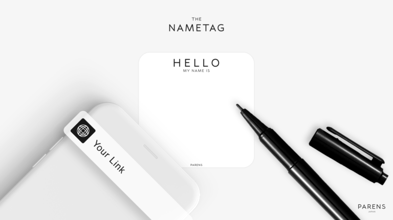 株式会社UNIT ZERO ライフスタイルブランドPARENS（パレンス）からスマホをかざすだけでリンクを共有できるネームタグステッカー「THE NAMETAG（ザ・ネームタグ）」販売開始のメイン画像