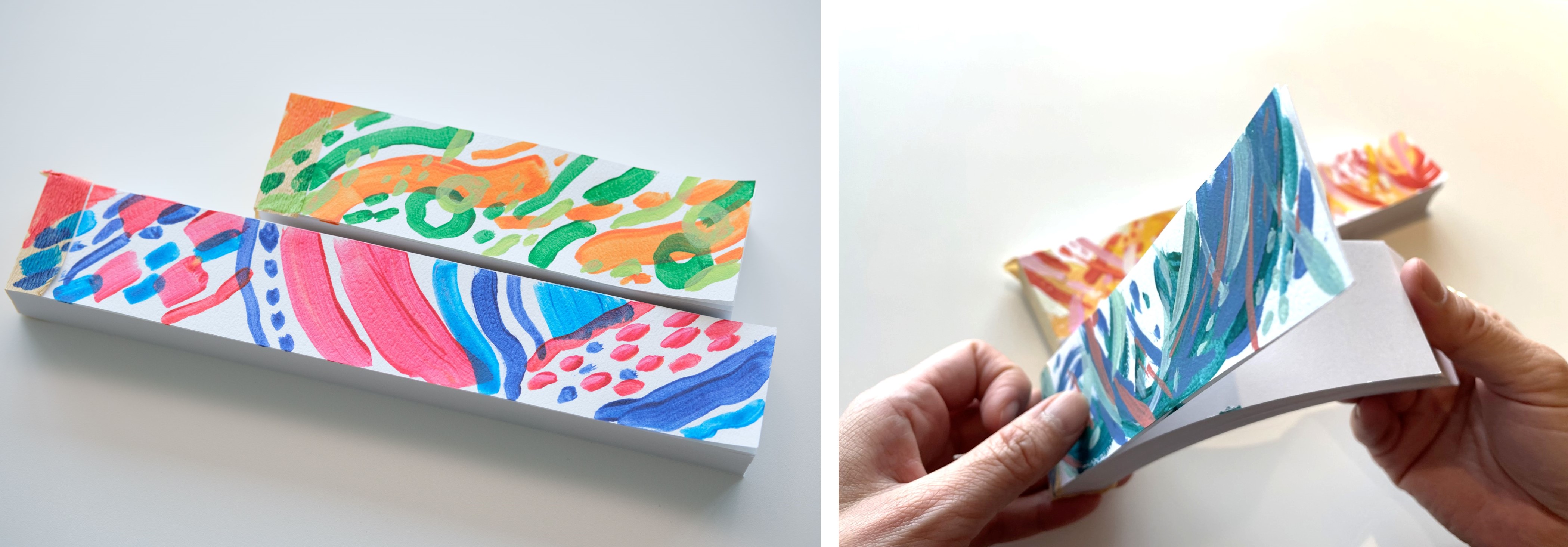 製本工程で生まれる「ほんの切れ端」をアートにアップサイクルのサブ画像1_アーティストが彩色したアップサイクルアート「ほんの切れ端」