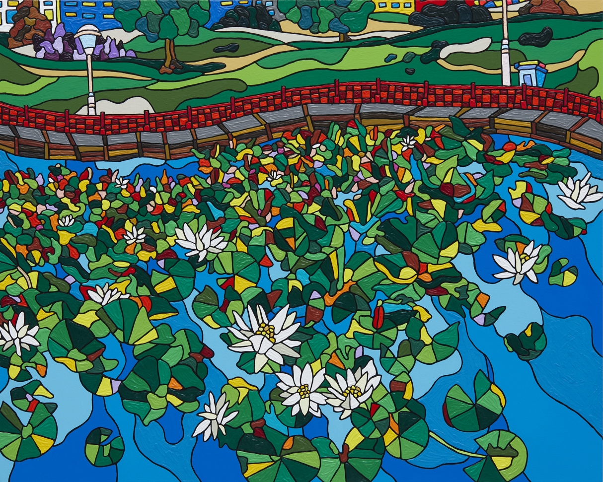 Ryu Itadani「Everyday Life “THERE”」展を2024年8月9日 (金）から開催　家具ブランドarflexと2会場で展示のサブ画像3_「Weinsbergspark, Berlin」2023, Acrylic on Canvas, 80 x 100 x 4.5cm