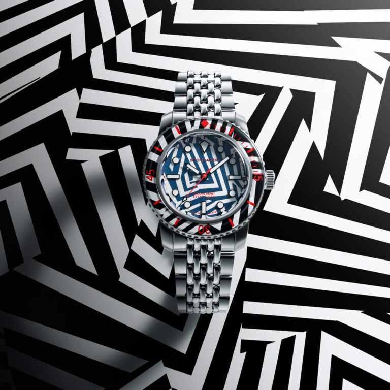 視認性度外視！知る人ぞ知る船舶用迷彩”ラズル・ダズル”をデザインした、「惑わせる時計」。スピニカー『フルース 40 オートマティック ラズル・ダズル リミテッドエディション』、世界500本限定発売。のメイン画像