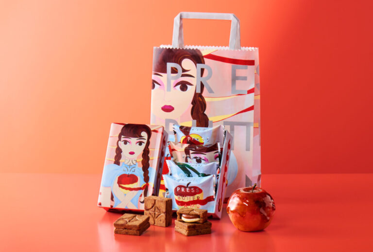 【期間限定】「PRESS BUTTER SAND」× 「ArtSticker」“五感で味わうお菓子体験”プロジェクト。第3弾は、イラストレーター/画家・中村桃子氏とのコラボ商品「林檎のキャラメリゼ」のメイン画像