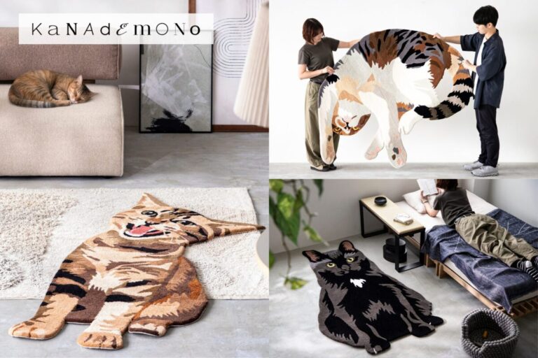 KANADEMONO×MIYOSHI RUG｜約18倍の当選倍率を記録した「世界にひとつのオーダー猫ラグ」待望の第2弾。AIと徳島の職人技の融合により、愛猫がビッグサイズのラグに！のメイン画像