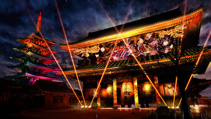 一旗プロデュース「ASAKUSA CULTURE & LIGHTS 2025」を浅草寺で開催。浅草寺史上初、宝蔵門・五重塔・二天門プロジェクションマッピング。名勝 伝法院庭園と絵馬堂の7年ぶり鑑賞も。のメイン画像