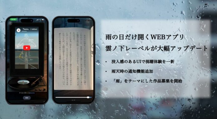 49573_63_main 雨の日だけ開くWEBアプリ「雲ノ下レーベル」が大幅アップデートのメイン画像