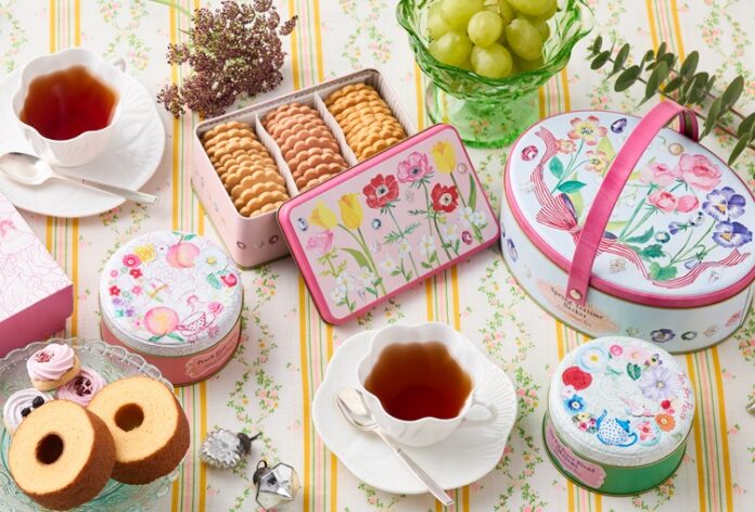 【Afternoon Tea】お花のアートで彩る「春色のティータイムギフト」が新登場！数量限定のオリジナル “国産紅茶” や、３種の味わいを楽しむ “バターサブレ缶” などのメイン画像