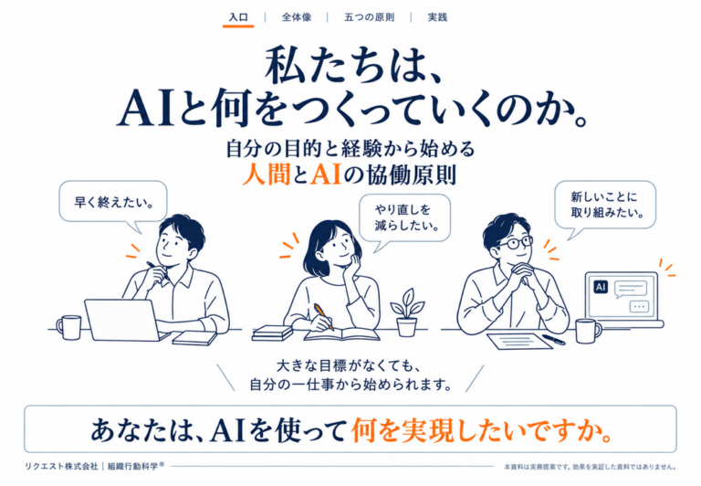 私たちは、AIと何をつくっていくのか。― 自分の目的と経験から始める「人間とAIの協働原則」を図解11枚で公開のメイン画像