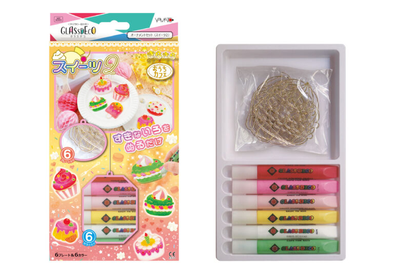 ～塗るだけ簡単！ステンドグラスのようなオーナメントが手軽に作れるキット～クリアカラー絵の具「グラスデコ オーナメントセット」『スイーツ2』新発売のメイン画像