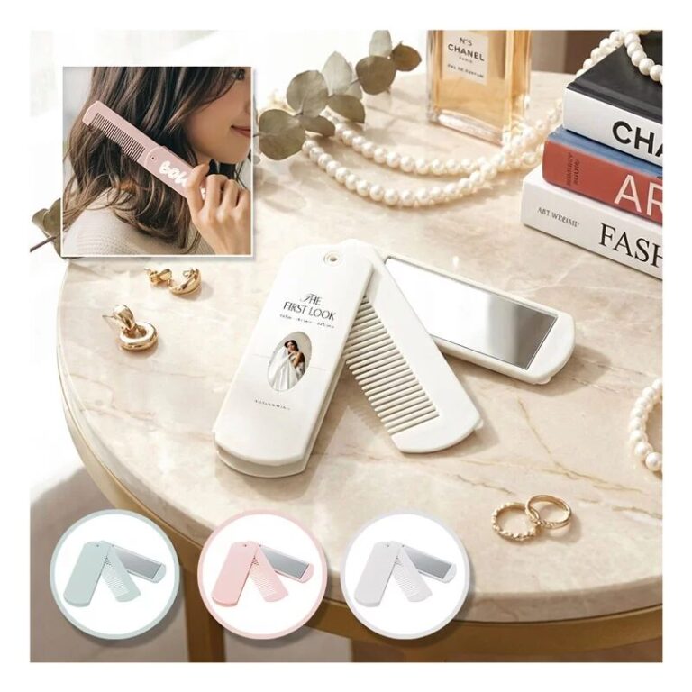 ME-Qから「ミラー付折りたたみコーム」印刷サービスが新登場！1個から両面フルカラーで作成可能（2026/01/08）のメイン画像