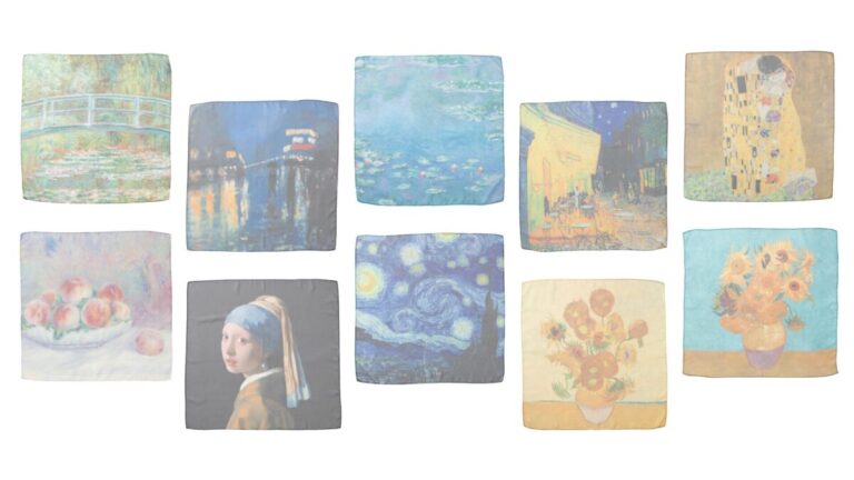 【身にまとう小さな美術館】雑貨ブランド「Jubilee」からゴッホ・クリムトなど名画デザインの透け感シフォンスカーフが新発売のメイン画像